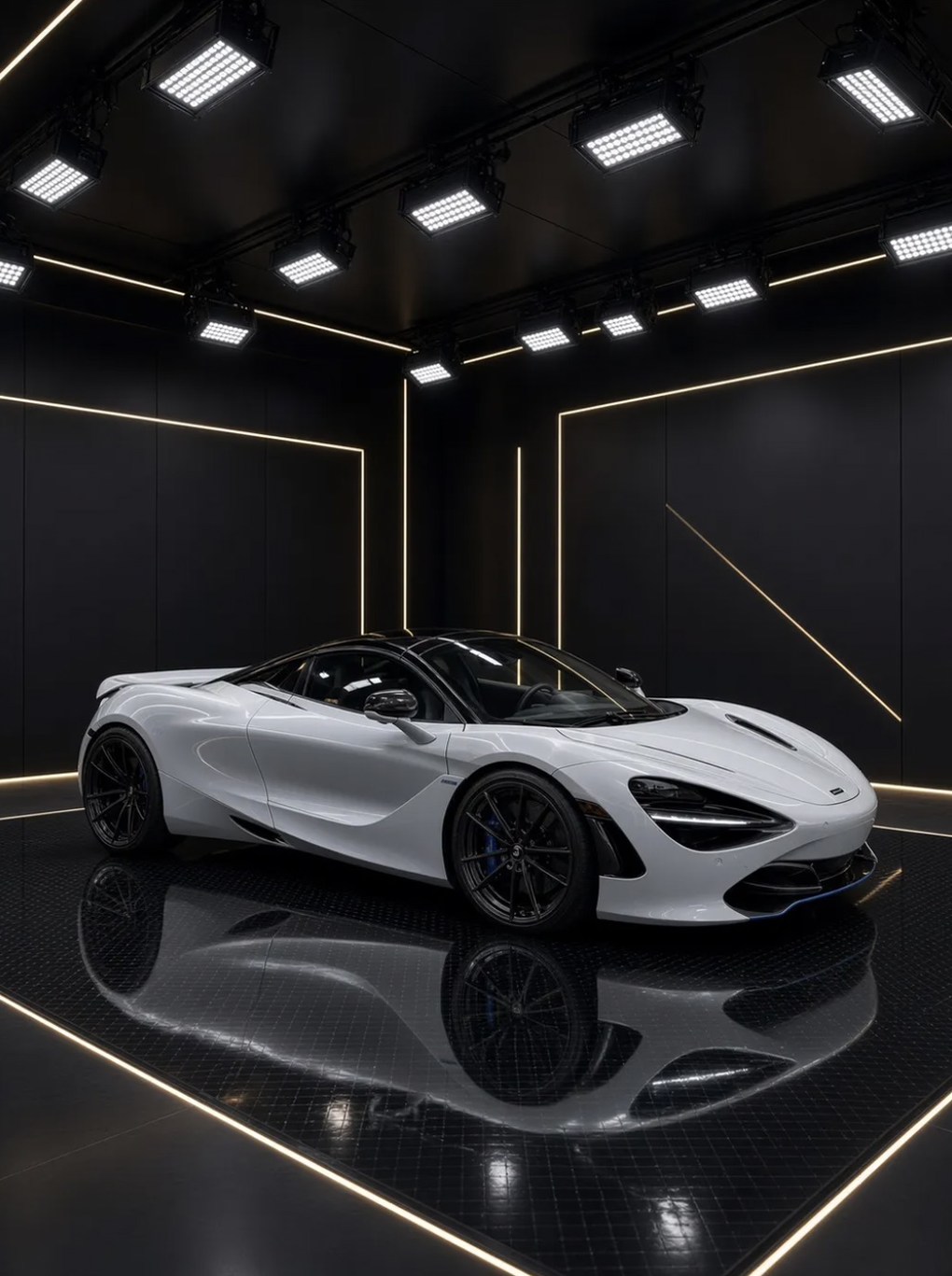 McLaren 720S under studio lighting